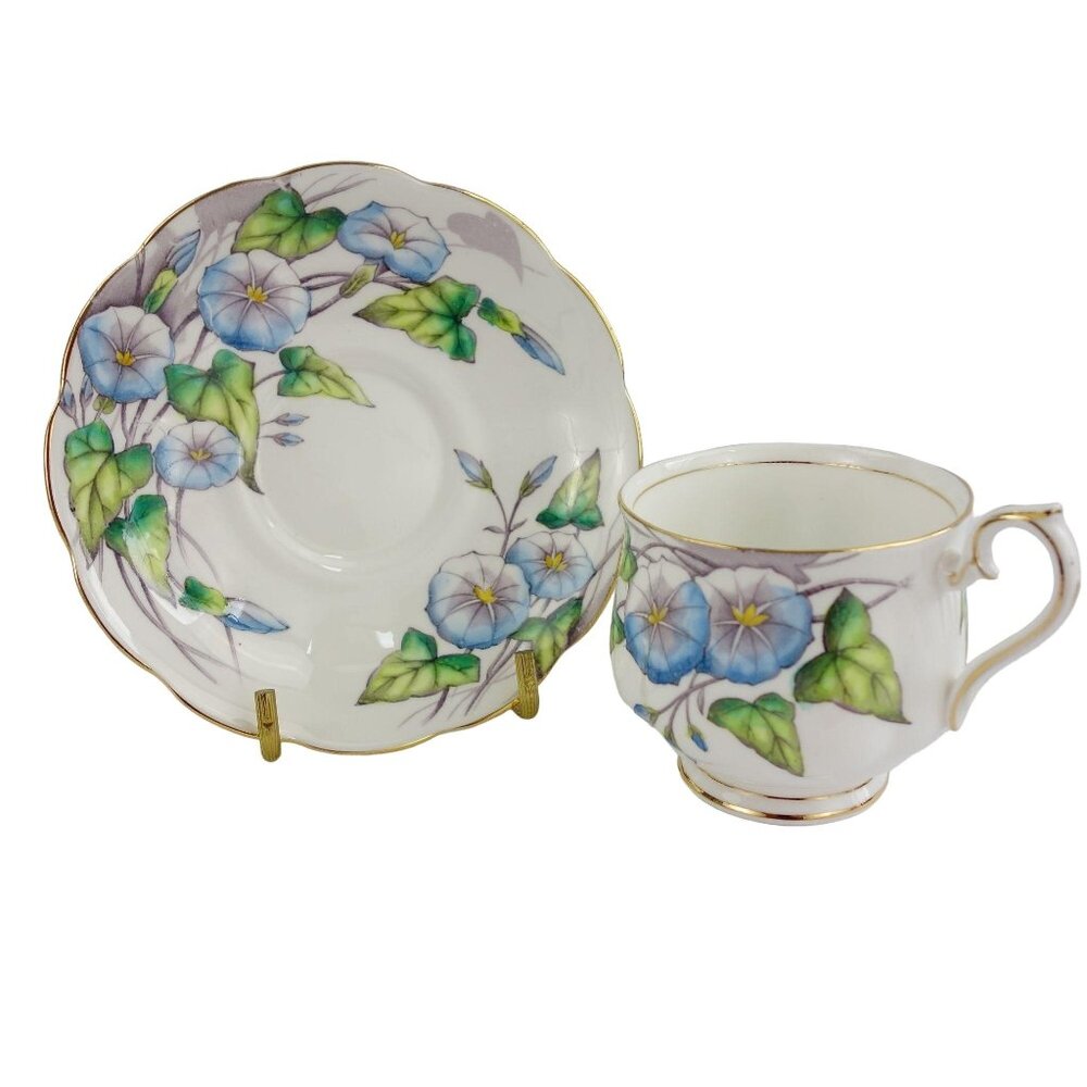Vintage 50s Royal Albert Bone China No 9 Morning Glory Tea Cup and Saucer